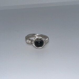 Elegant Silver and Black Ring